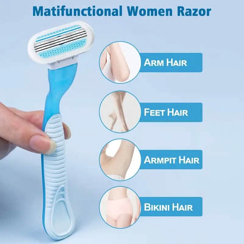 Stainless Steel Women's Hair Razor with 8 Replacement Blades DailySale