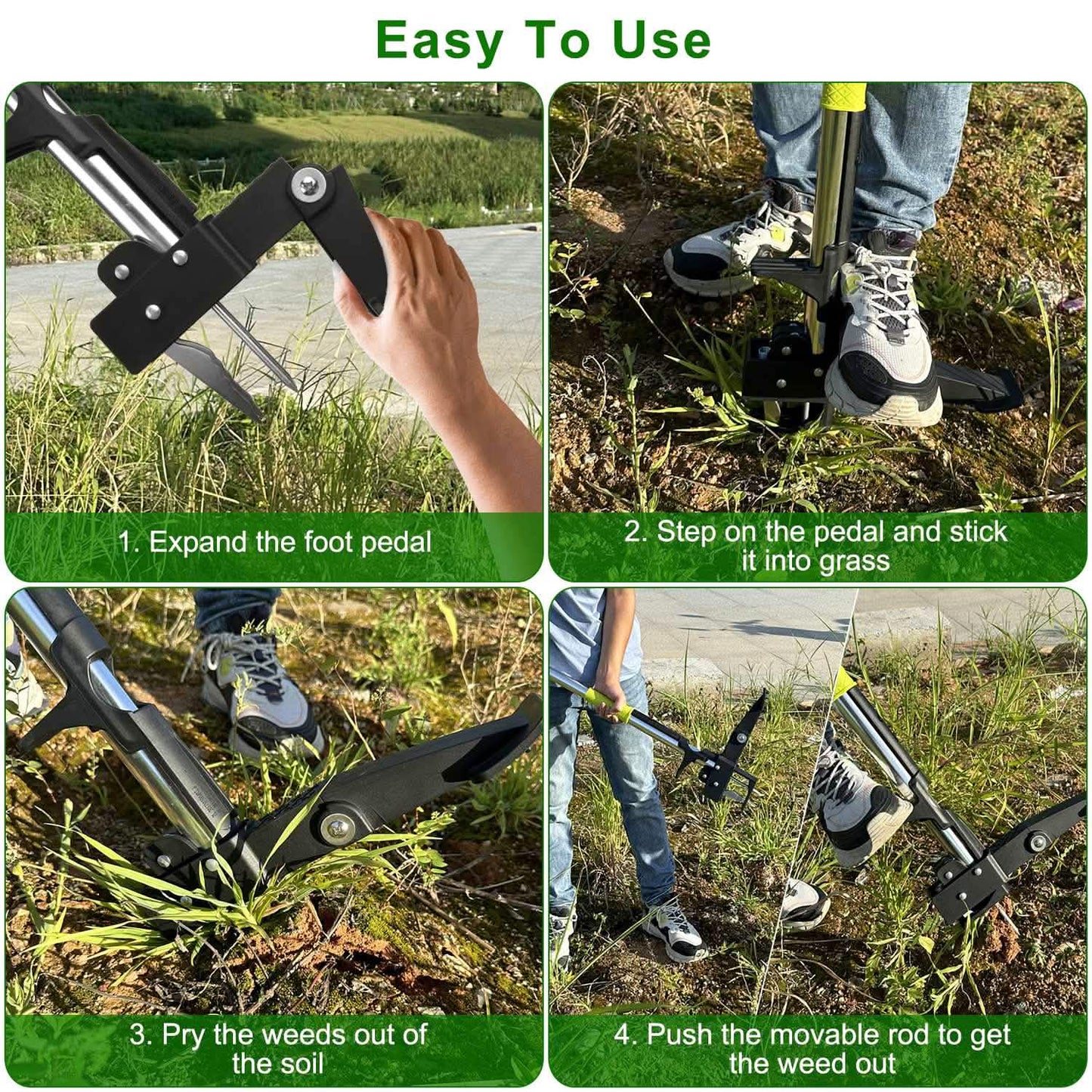 Standup Aluminum Weed Puller with 4 Claws DailySale