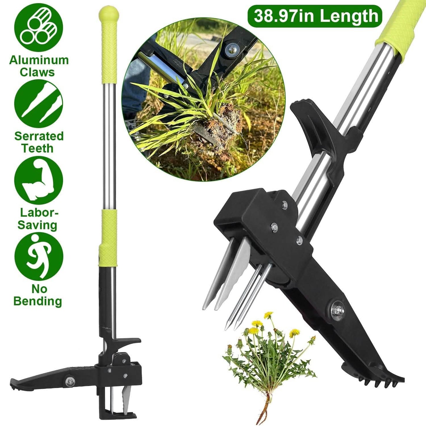 Standup Aluminum Weed Puller with 4 Claws DailySale