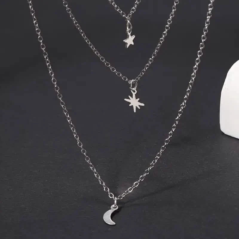 Star Moon Multi-layer Pendant Necklace DailySale
