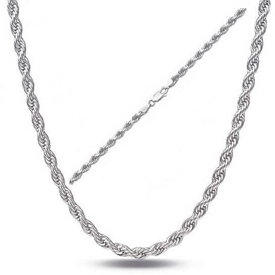 Sterling Silver 1.3mm Rope Twisted Link Chain Necklace DailySale