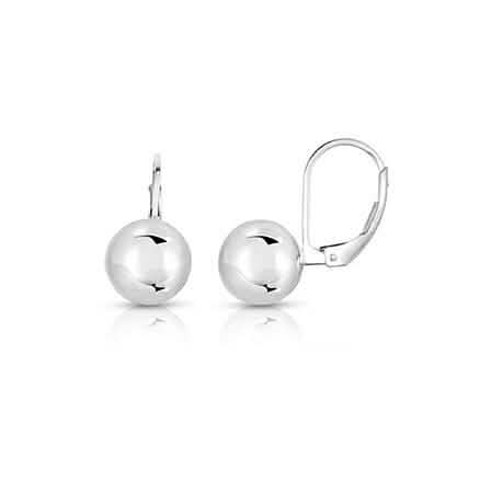 Sterling Silver 4mm Leverback Ball Earrings DailySale