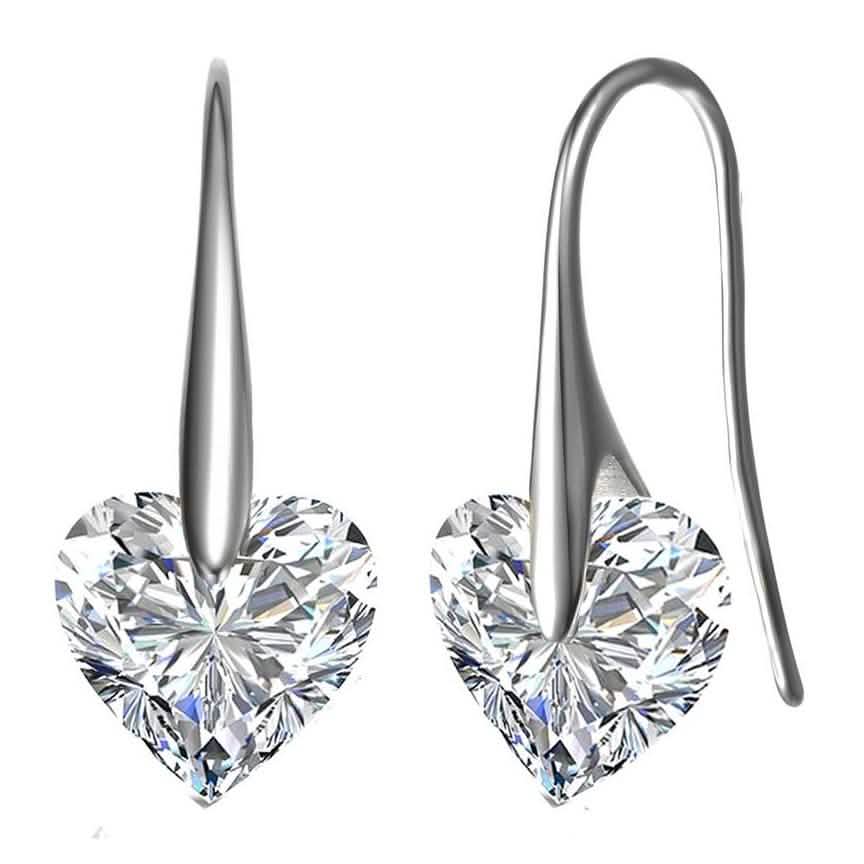 Sterling Silver Cubic Zirconia Party Heart Earrings DailySale
