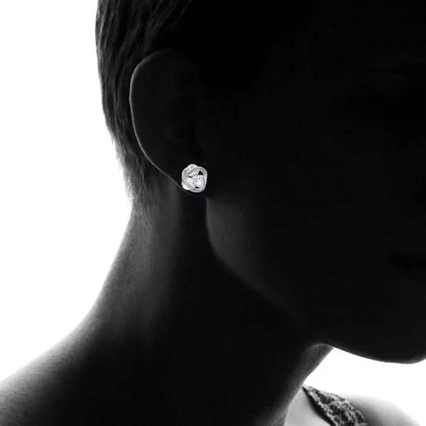 Sterling Silver Floating Stones Caged Earrings with Swarovski Crystals DailySale