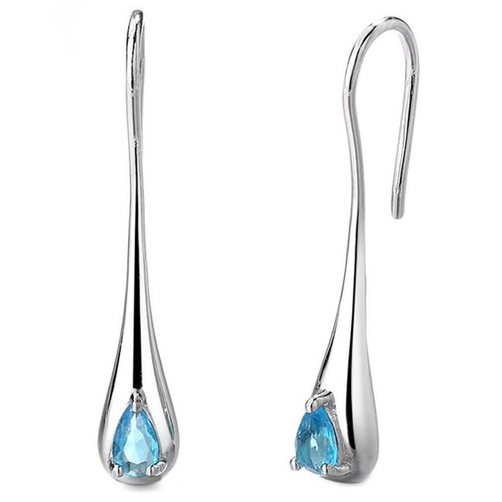 Sterling Silver Gemstone Water Drop Earrings DailySale