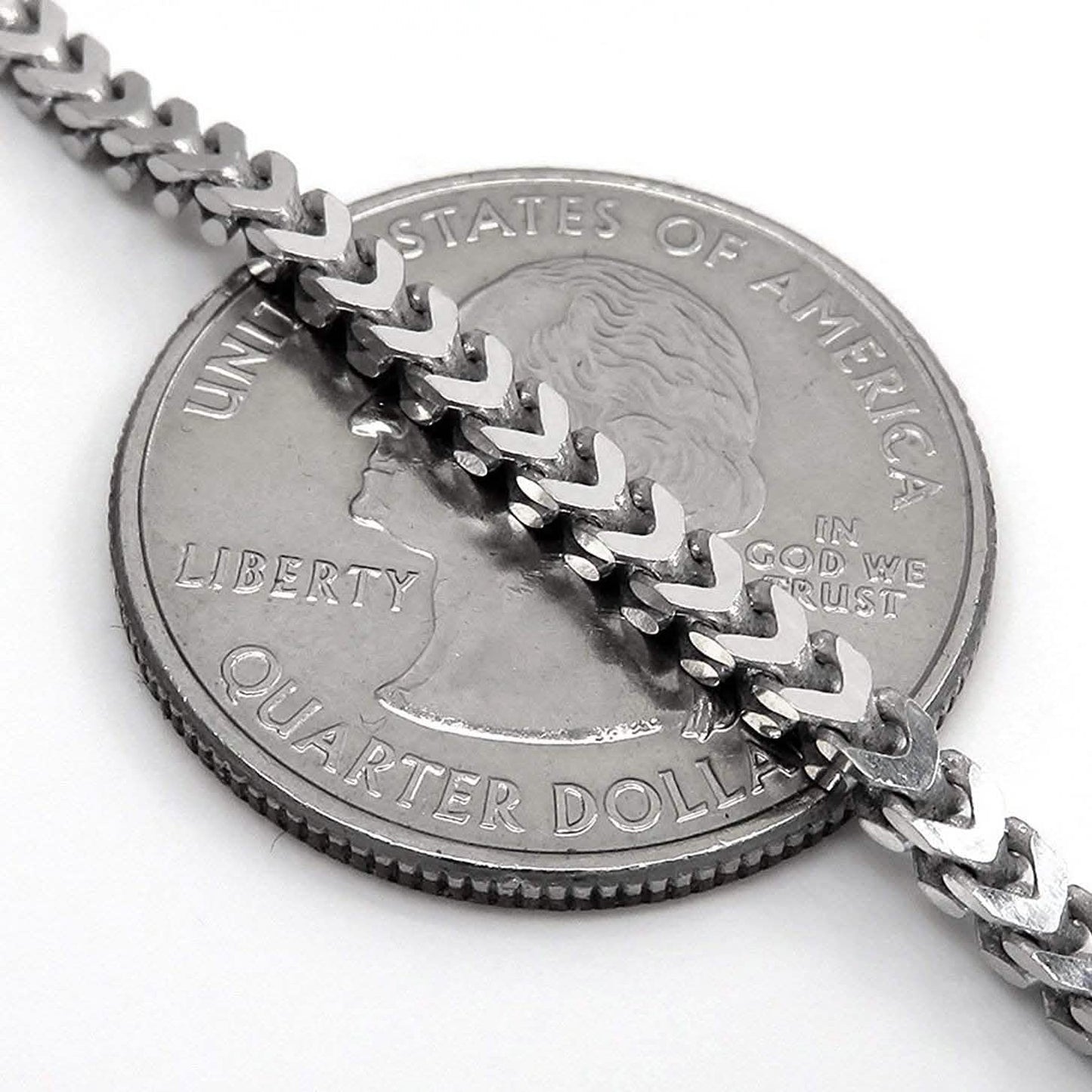 Sterling Silver Italian 2.5mm Franco Square Box Link Chain DailySale