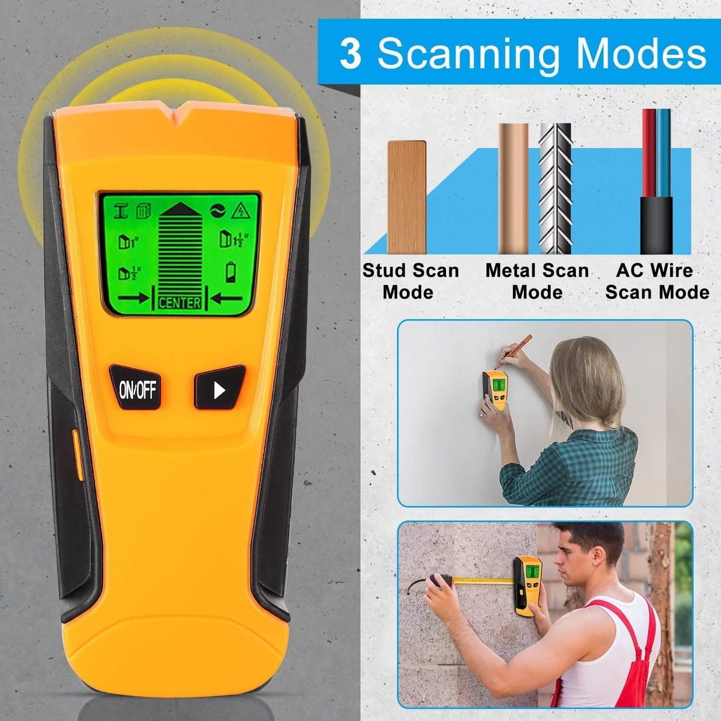 Stud Center Finder Wall Scanner AC Live Wire Detector with LCD Display DailySale