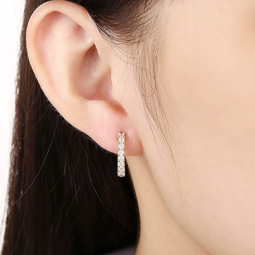 Swarovski Crystal Hoop Earrings In 18K Yellow Gold DailySale
