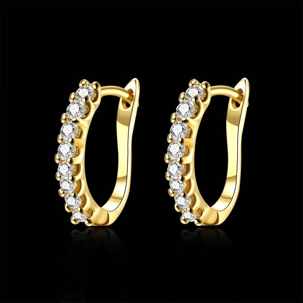 Swarovski Crystal Hoop Earrings In 18K Yellow Gold DailySale
