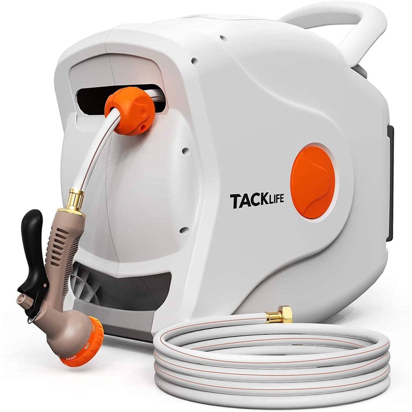 TACKLIFE Garden Retractable Hose Reel 82+8 FT 5/8'' Wall Mounted DailySale