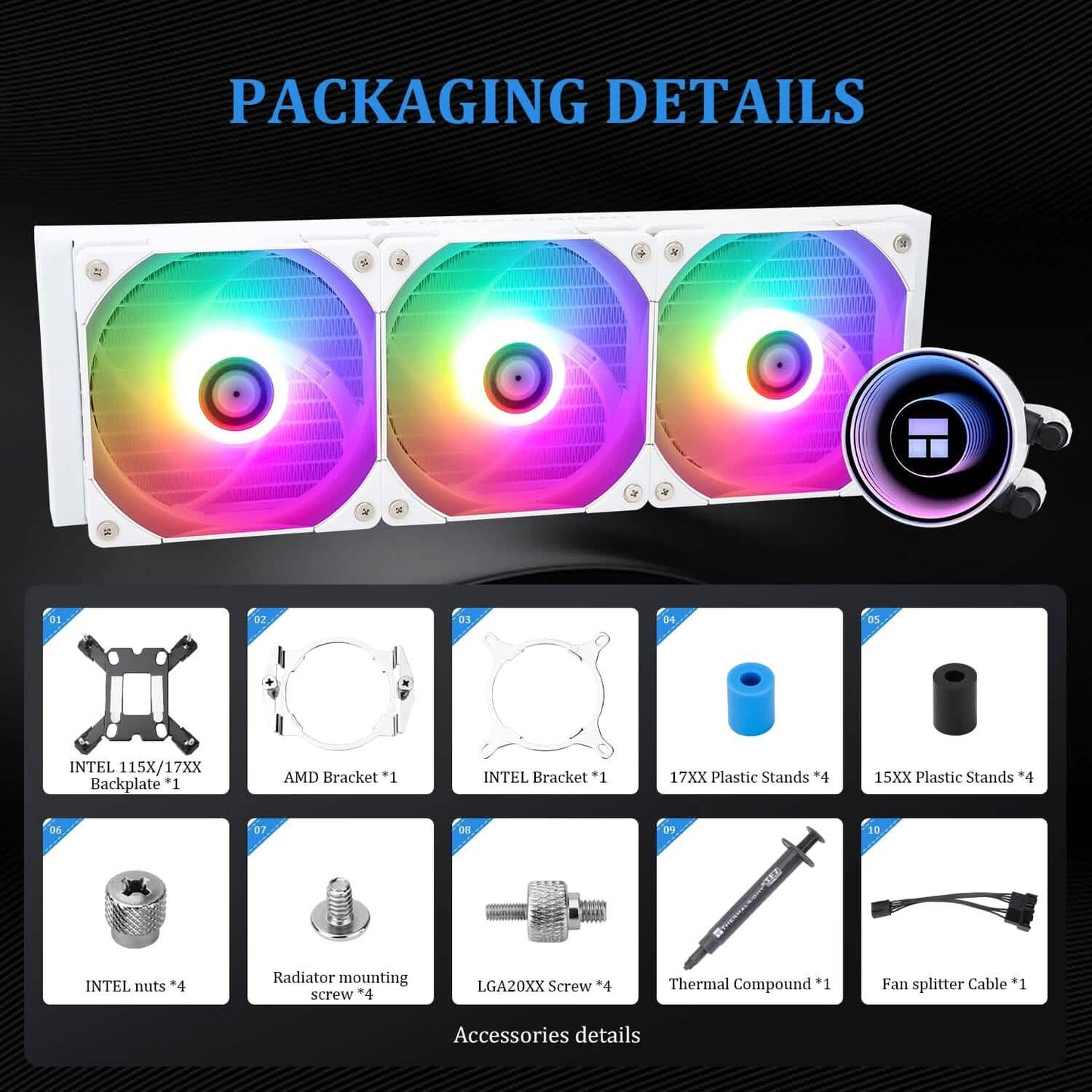 Thermalright Frozen Notte 360 White ARGB Water Cooling CPU Cooler (Refurbished) DailySale