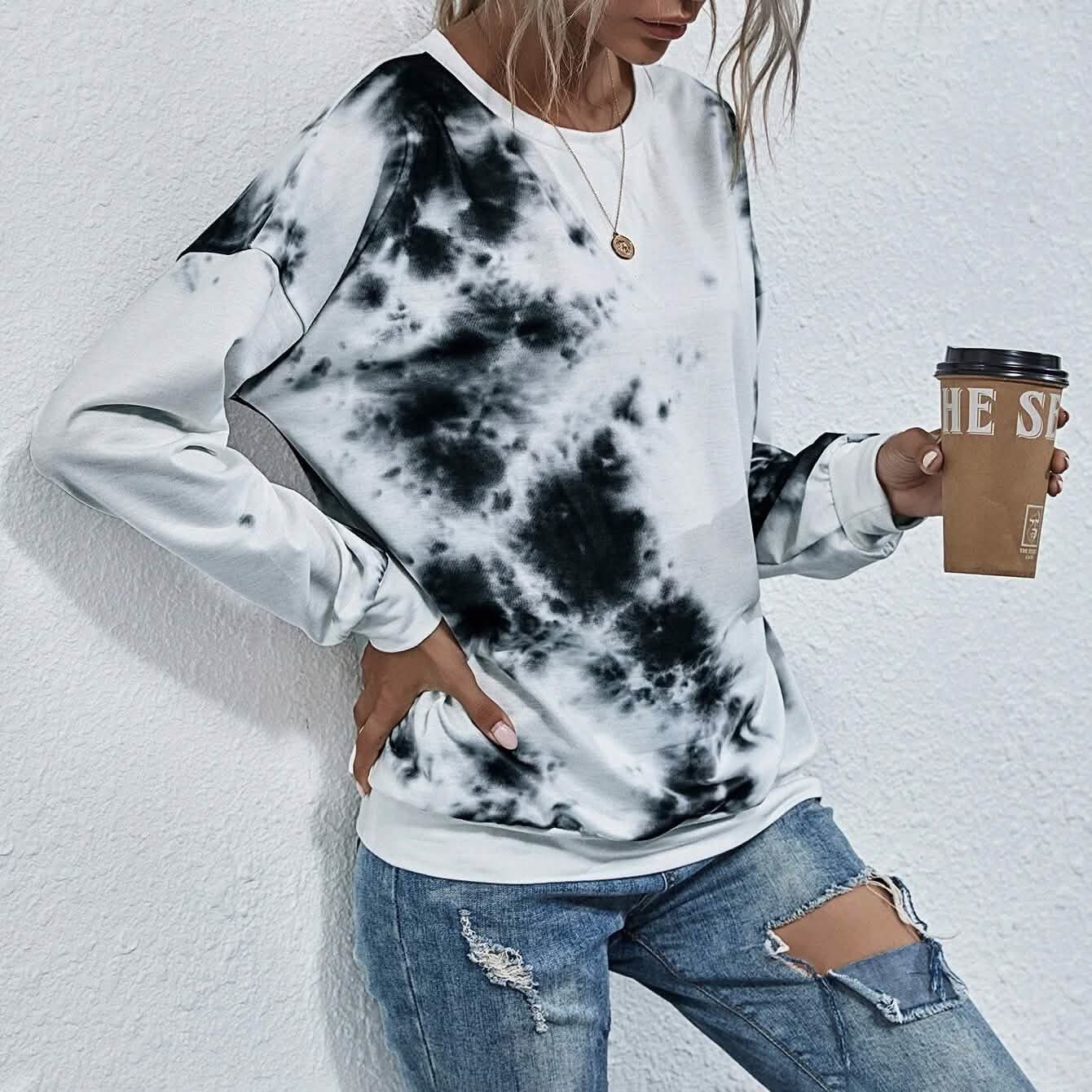 Tie Dye Round Neck Sweatshirt DailySale