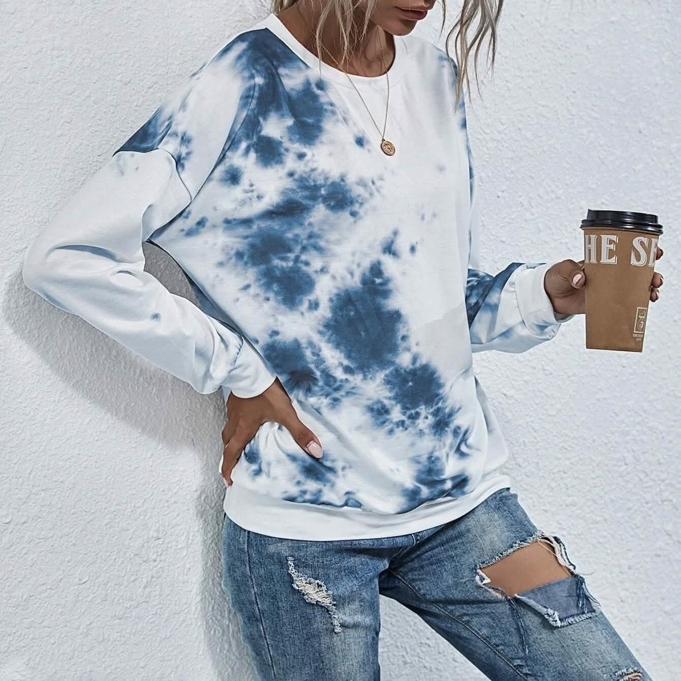 Tie Dye Round Neck Sweatshirt DailySale