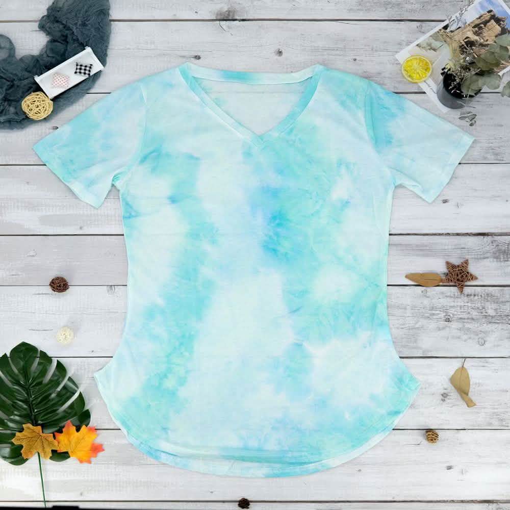 Tie-dye V-neck Tee DailySale
