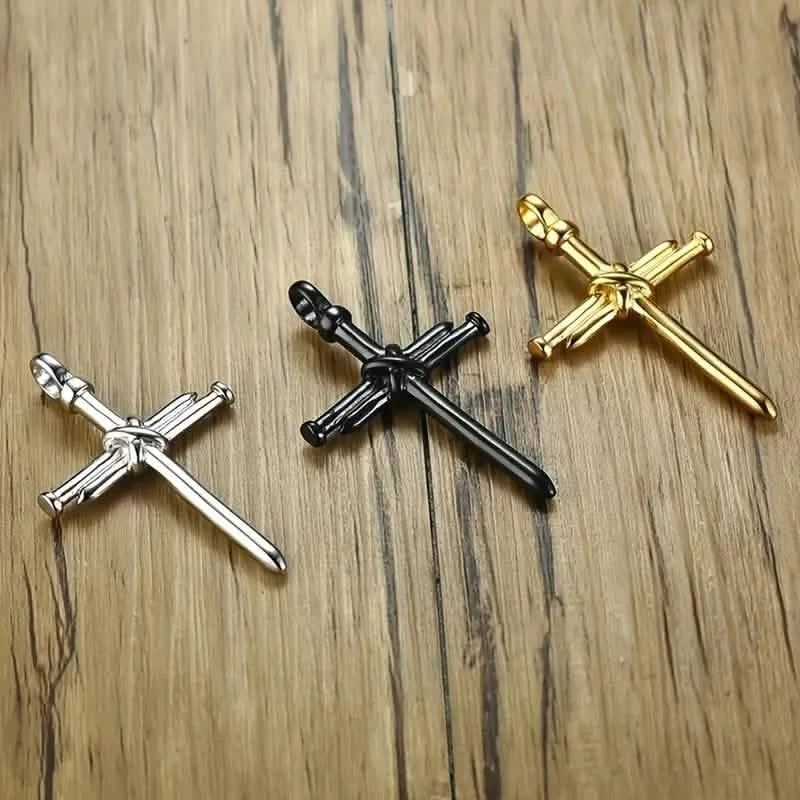 Titanium Steel Casting Steel Nails Cross Men's Pendant Punk Style DailySale