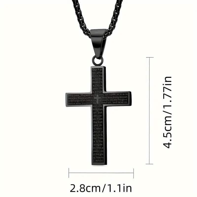 Titanium Steel Cross Prayer Pendant Necklace DailySale
