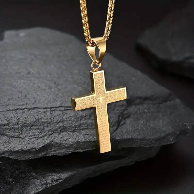 Titanium Steel Cross Prayer Pendant Necklace DailySale