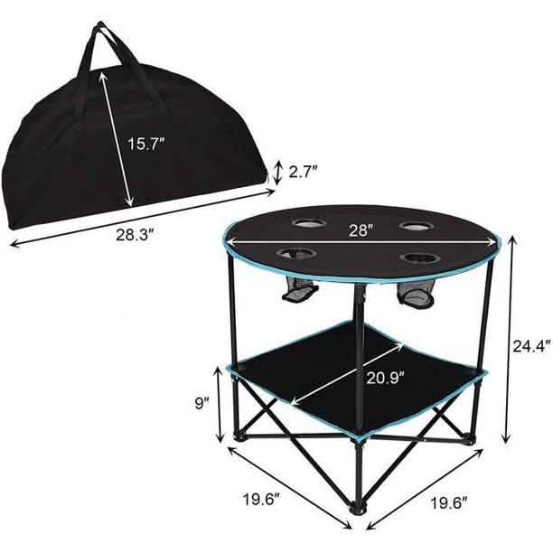 Travel Camping Picnic Collapsible Round Table DailySale