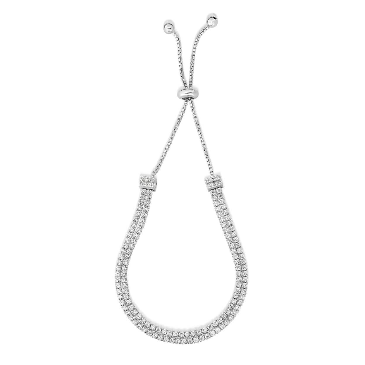 Two Row Adjustable Tennis Bracelet DailySale