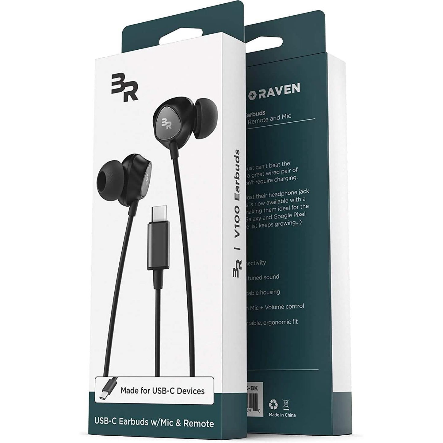 Type C Headphones, In-Ear Wired Earbuds with Microphone & Volume Control Mic Earphones DailySale