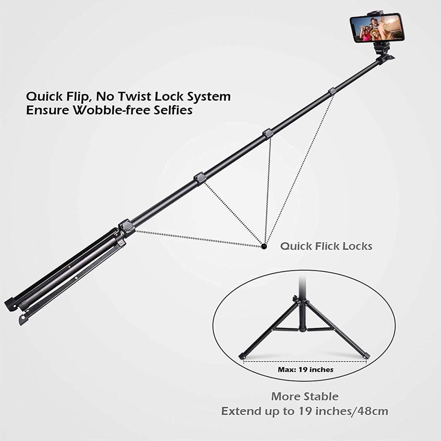UBeesize 51" Extendable Tripod Stand with Bluetooth Remote DailySale