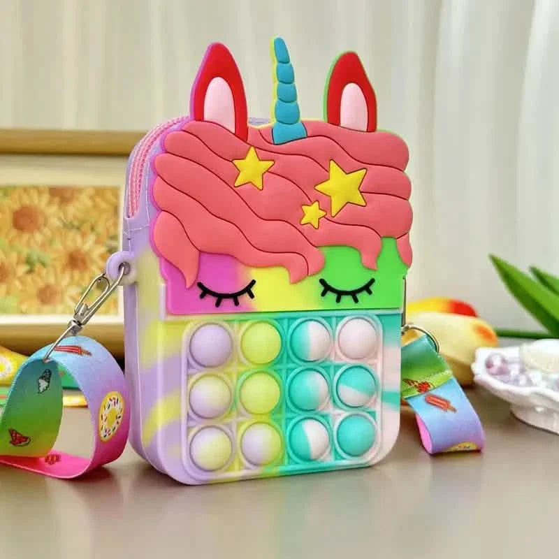 Unicorn Crossbody Bag with Pop Fidget Buttons DailySale