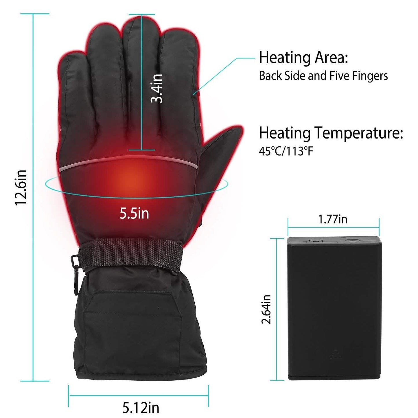 Unisex Battery Powered Heated Waterproof Gloves DailySale