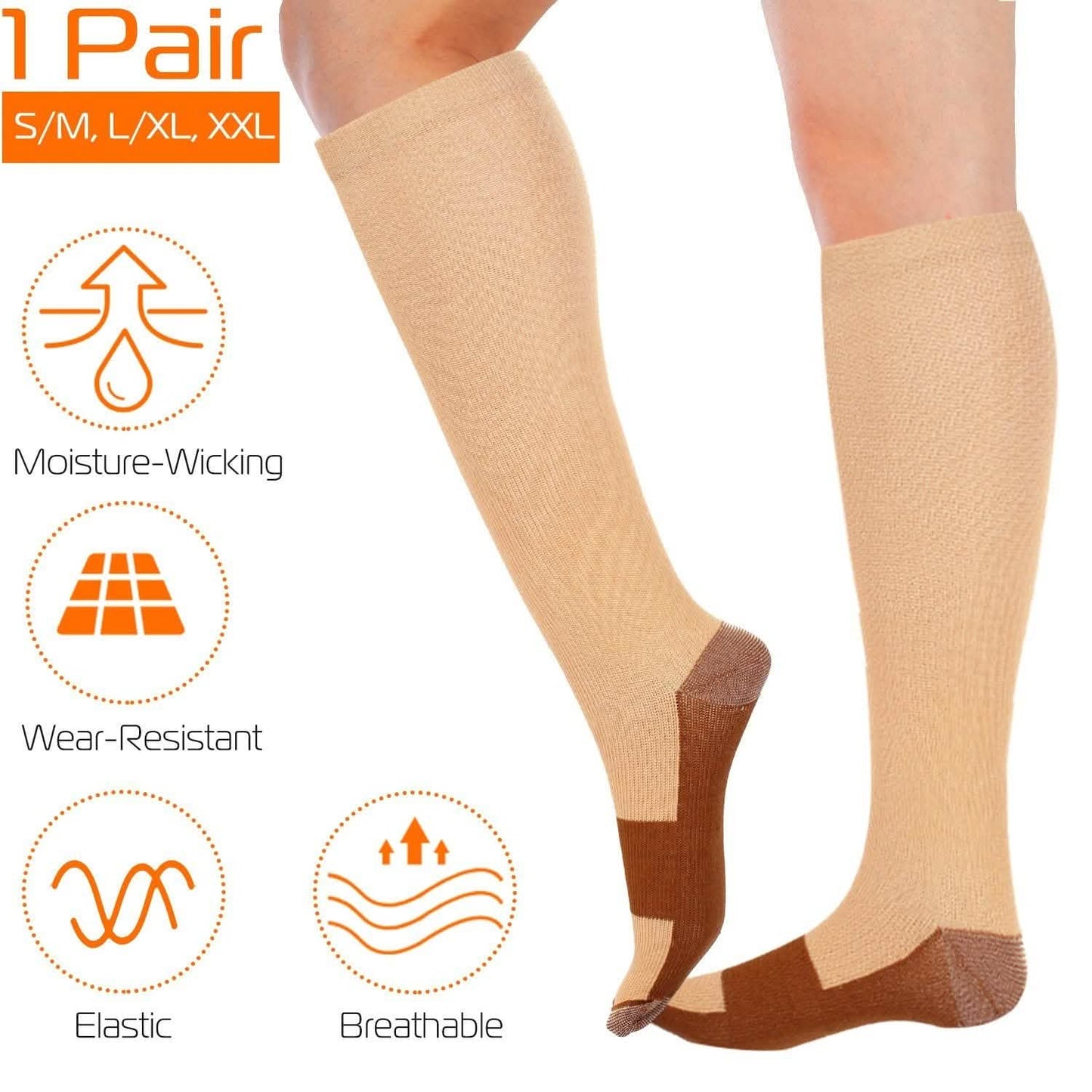 Unisex Copper Compression Socks DailySale