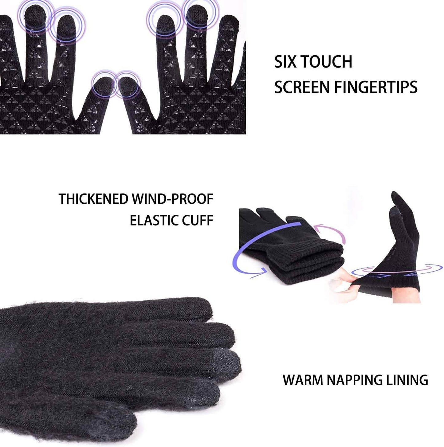 Unisex Knit 360° Whole Palm Touchscreen Antislip Gloves DailySale