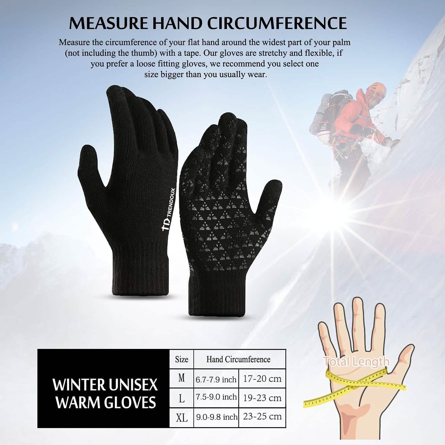 Unisex Knit 360° Whole Palm Touchscreen Antislip Gloves DailySale