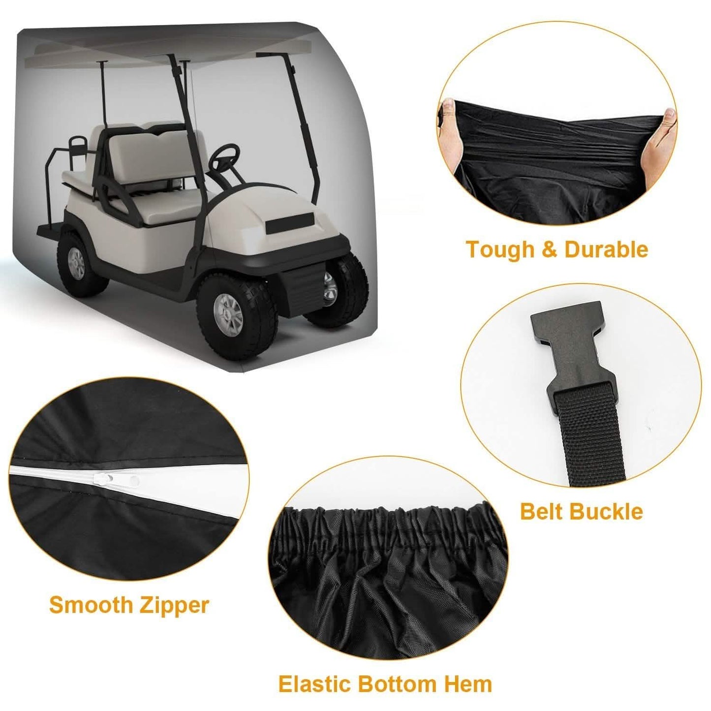 Universal 4 Passenger Golf Cart Cover 210D DailySale