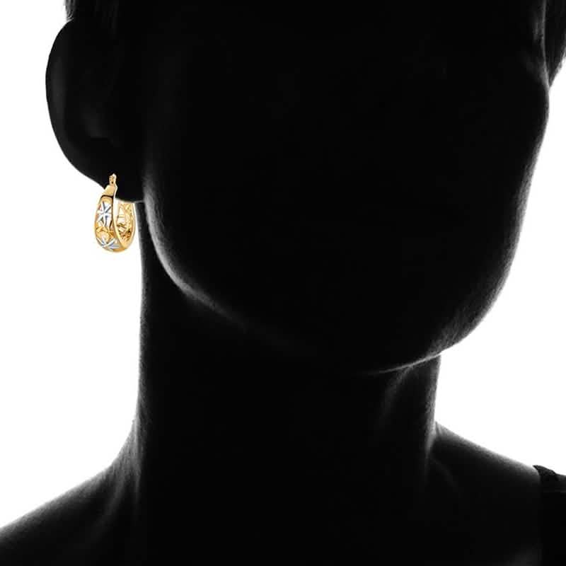 18K Gold Plating Moroccan Filigree Hoop Earrings DailySale