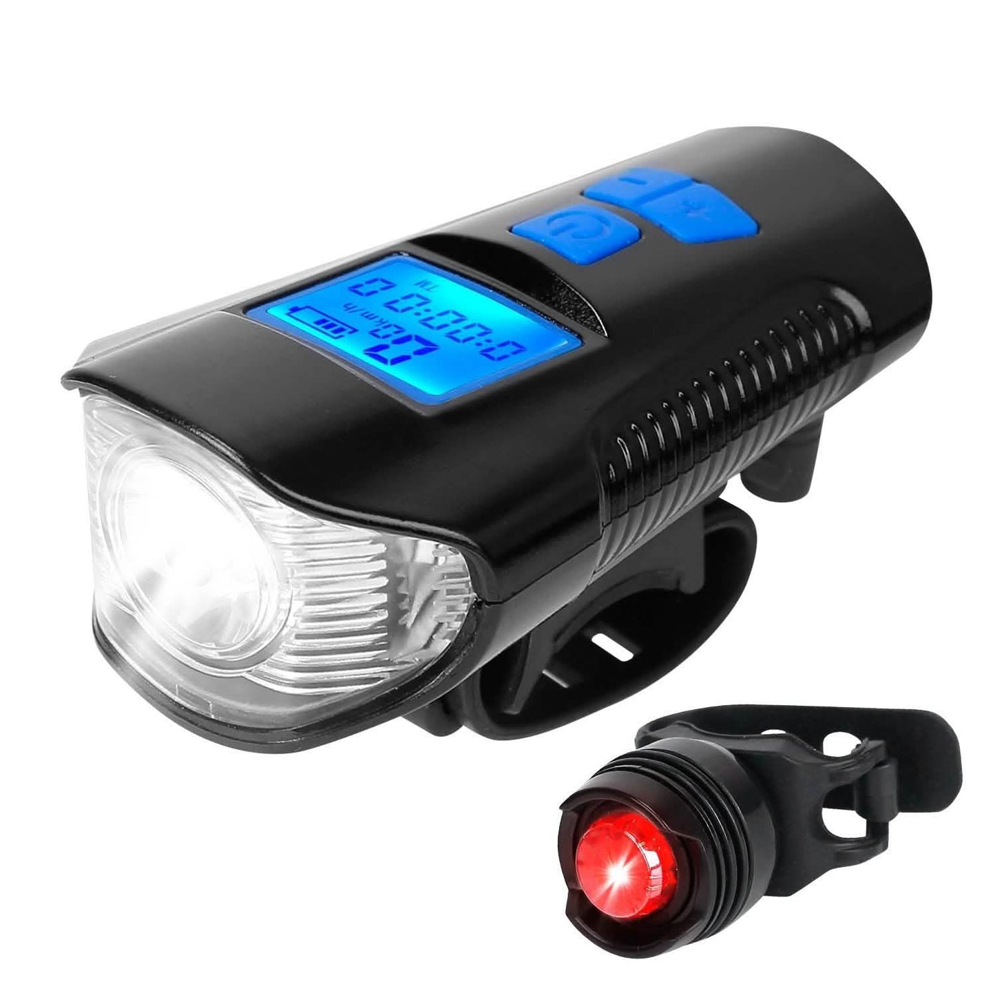 USB Rechargeable Bike Light Set with Speedometer and Odometer DailySale