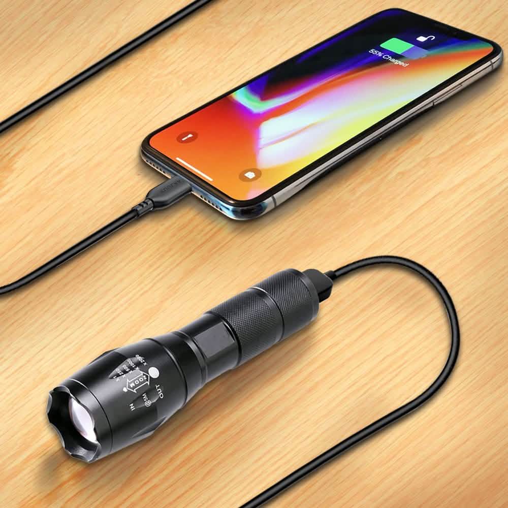 USB Rechargeable Flashlight and Powerbank DailySale