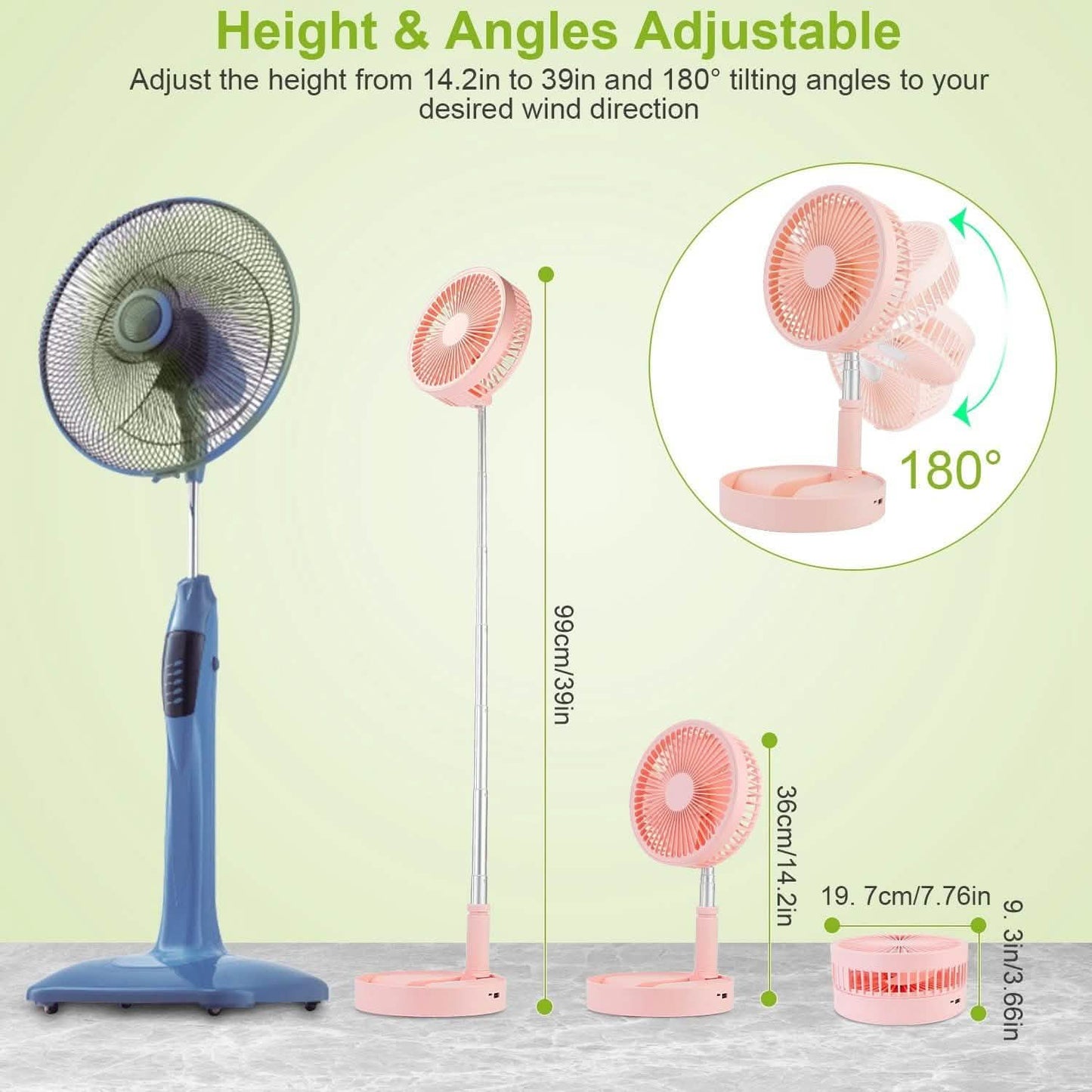 USB Rechargeable Portable Folding Desk Table Fan DailySale