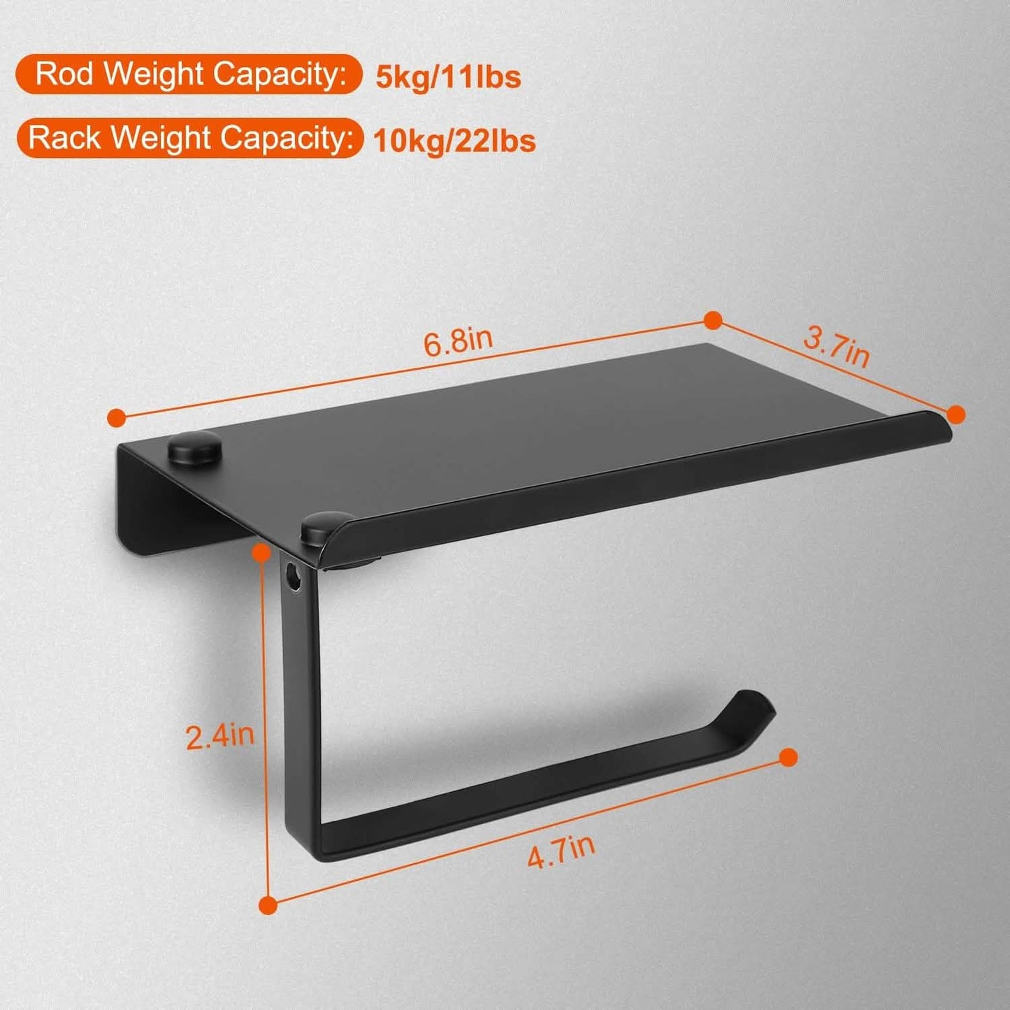 Wall Mounted Toilet Paper Holder with Phone Storage Rack DailySale