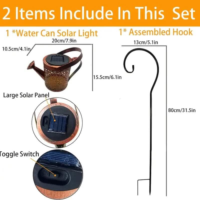 Waterproof Copper Solar Watering Can Light DailySale
