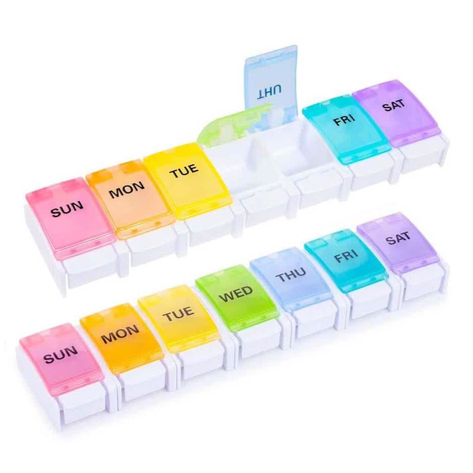 2-Pack: Weekly Pill Organizer Detachable, Sukuos Large Daily Pill Cases DailySale