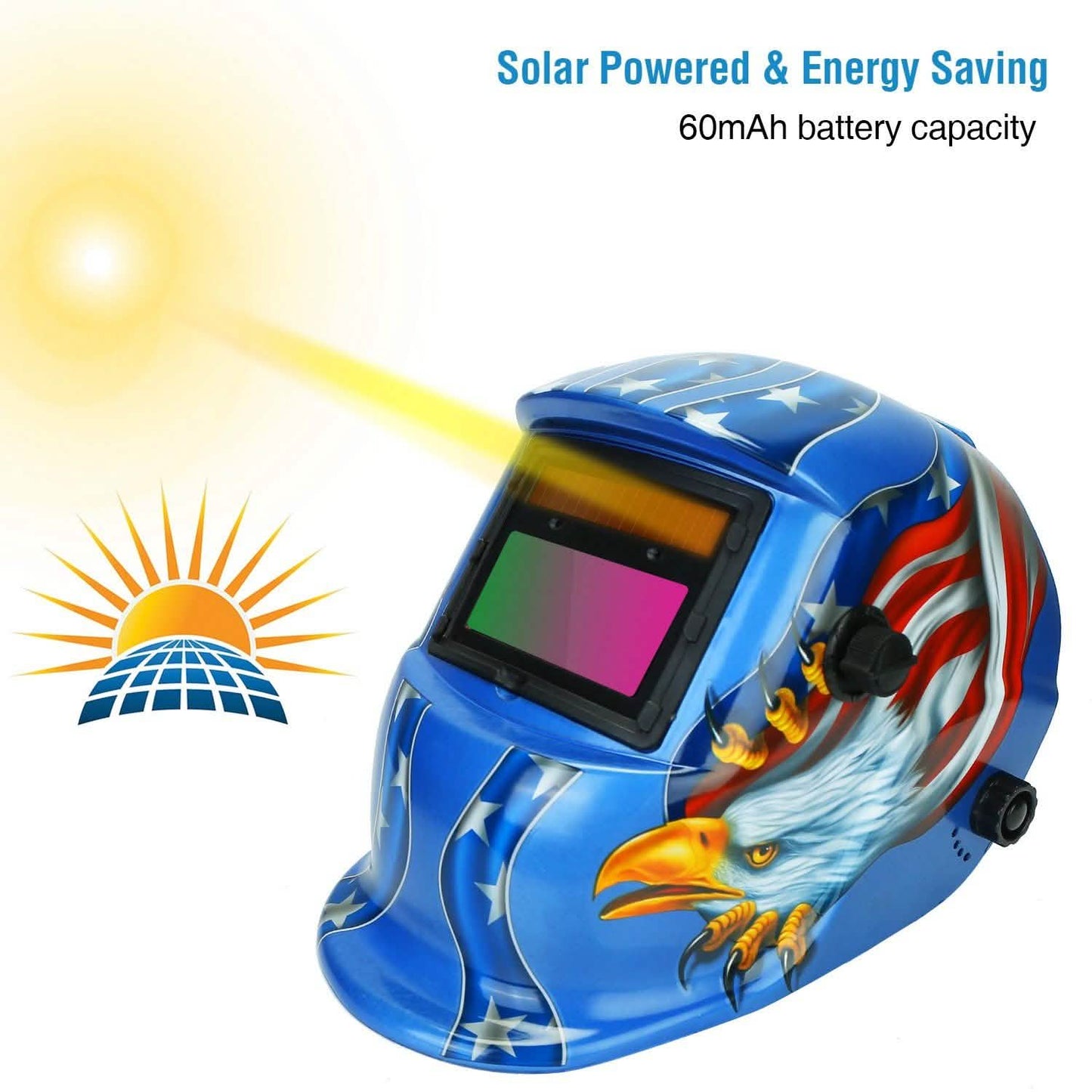 Welding Helmet Solar Powered Auto Darkening Hood with Adjustable Wide Shade DailySale