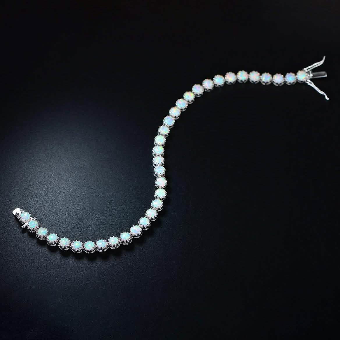 White Fire Opal Tennis Bracelet DailySale