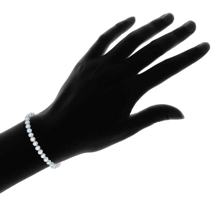 White Fire Opal Tennis Bracelet DailySale
