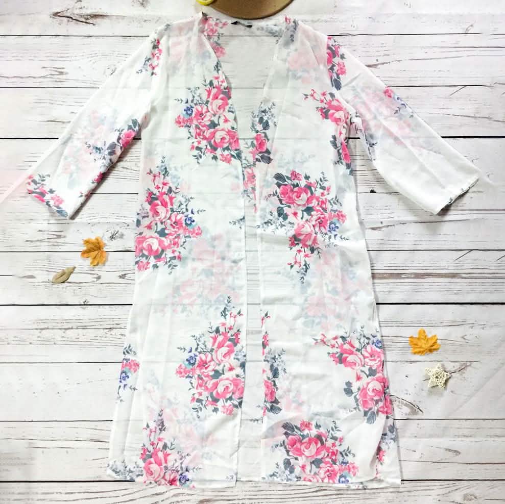 White Floral Kimono DailySale