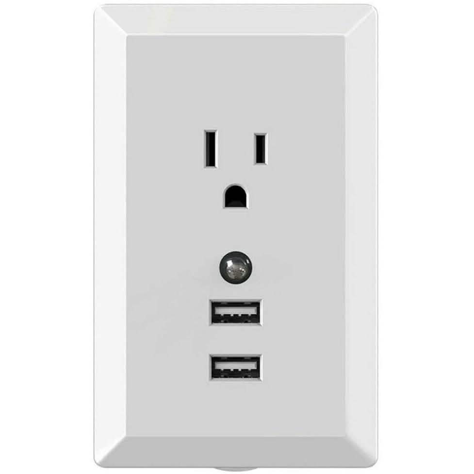 White Light Sensor Dual USB Wall Outlet DailySale