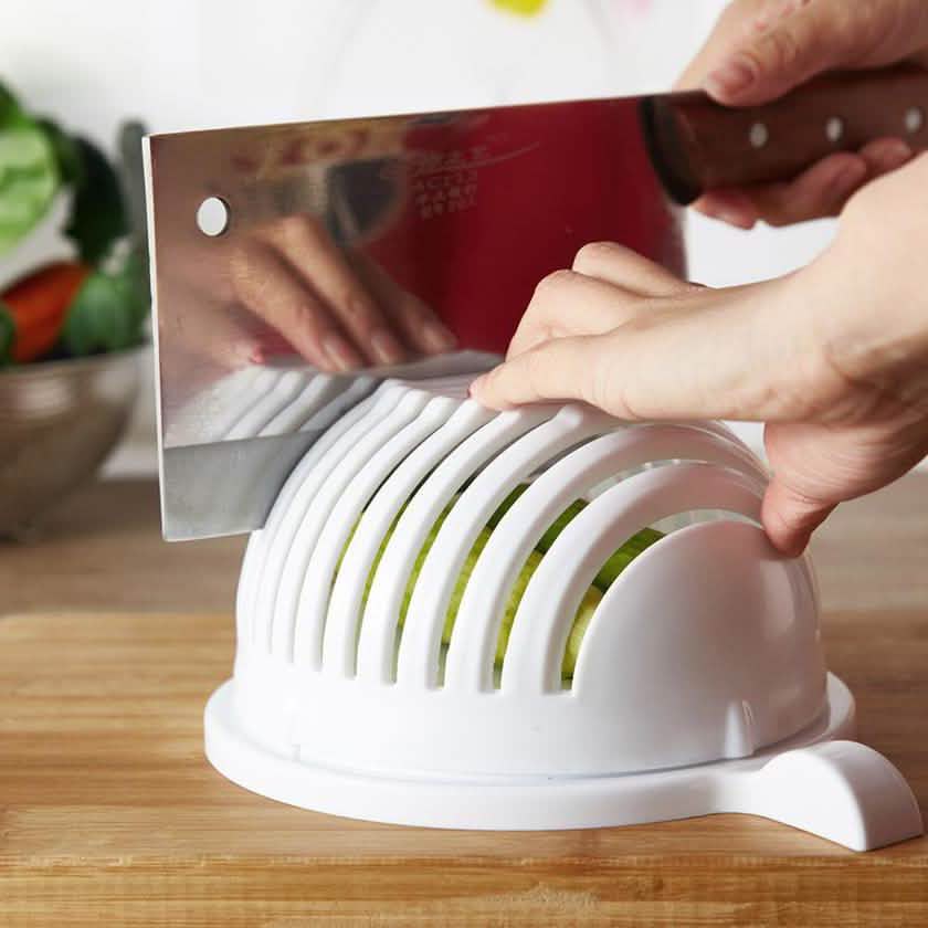 White Salad Cutter Bowl DailySale