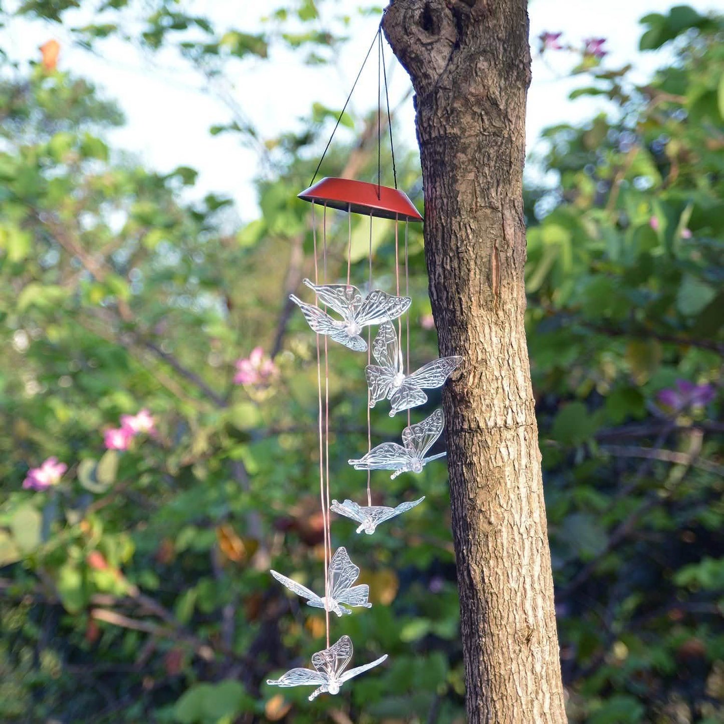 Windlights Solar Powered LED Butterfly Wind Chimes DailySale