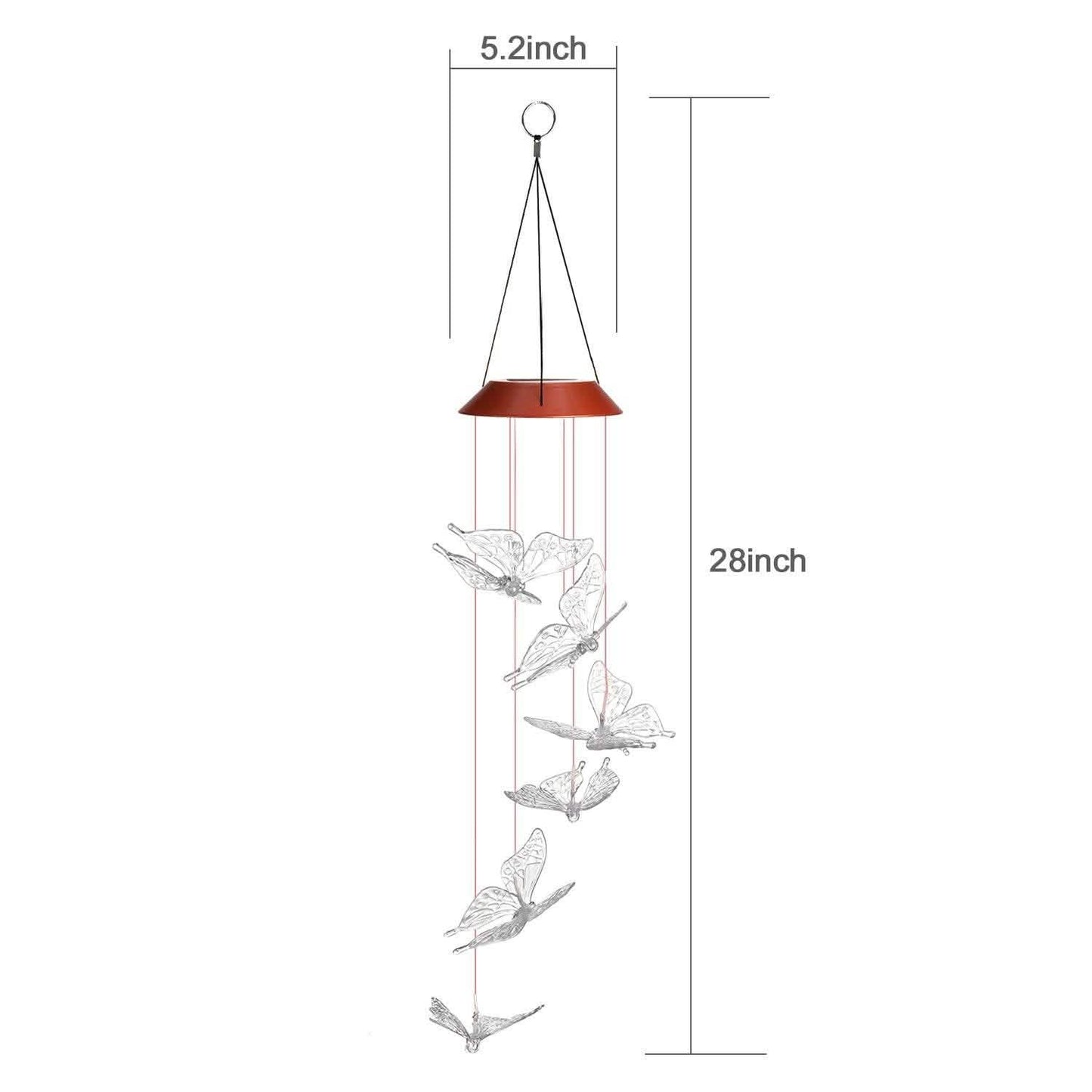 Windlights Solar Powered LED Butterfly Wind Chimes DailySale