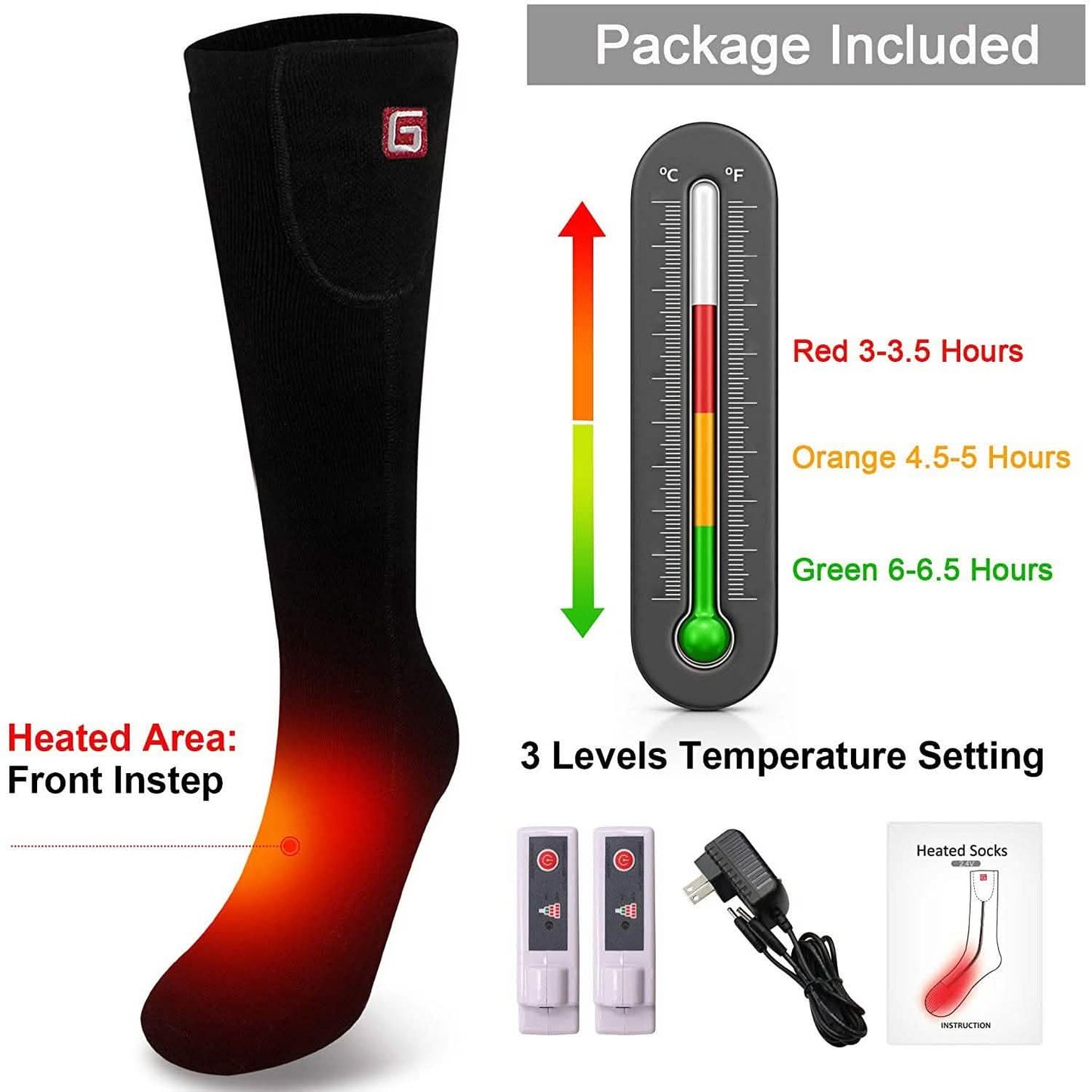 Winter Heating Socks Men and Women Electric Battery Heating Socks Set DailySale
