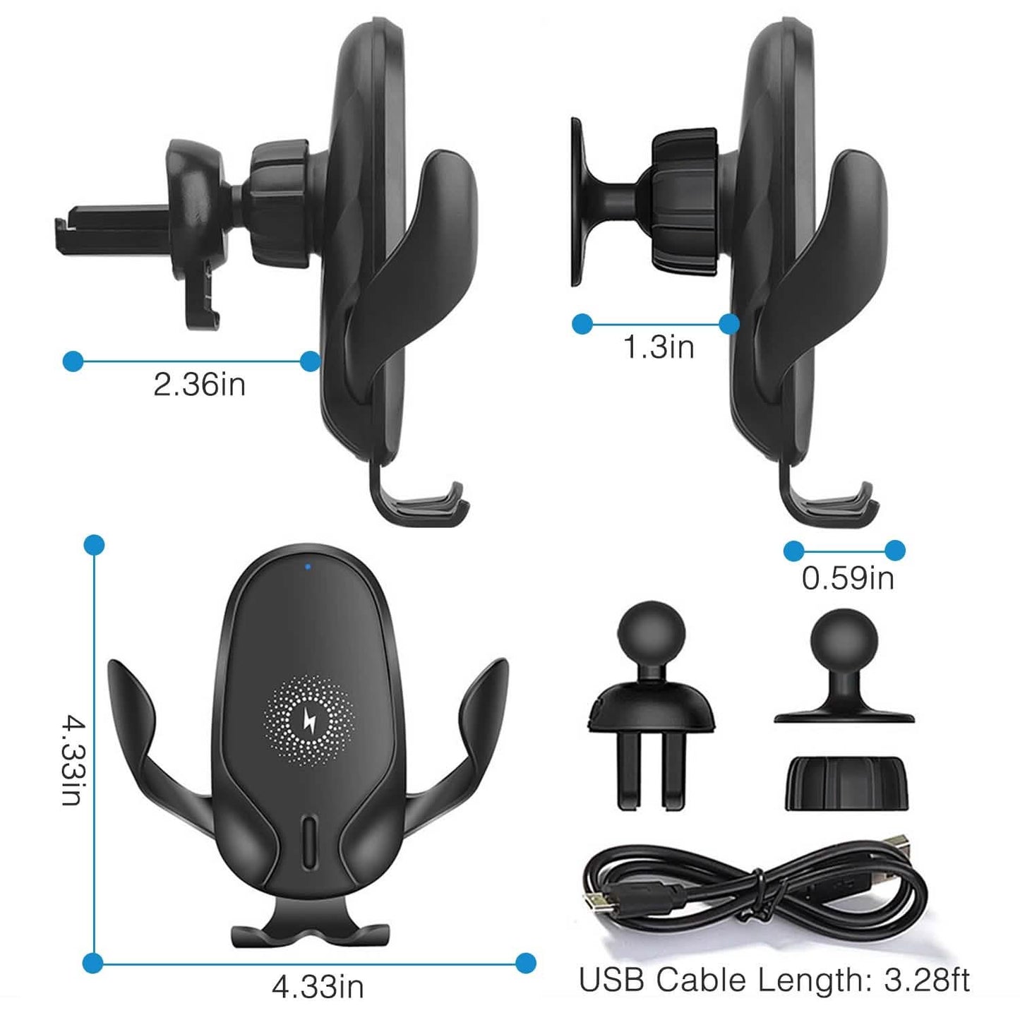 Wireless Car Charger 15W Qi Fast Charging Car Mount DailySale