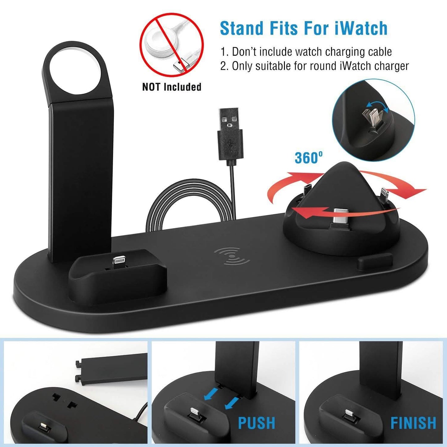 Wireless Charger Dock 4-in-1 10W DailySale