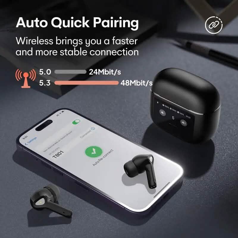 Wireless Earbuds with Smart Touch Screen Charging Case DailySale